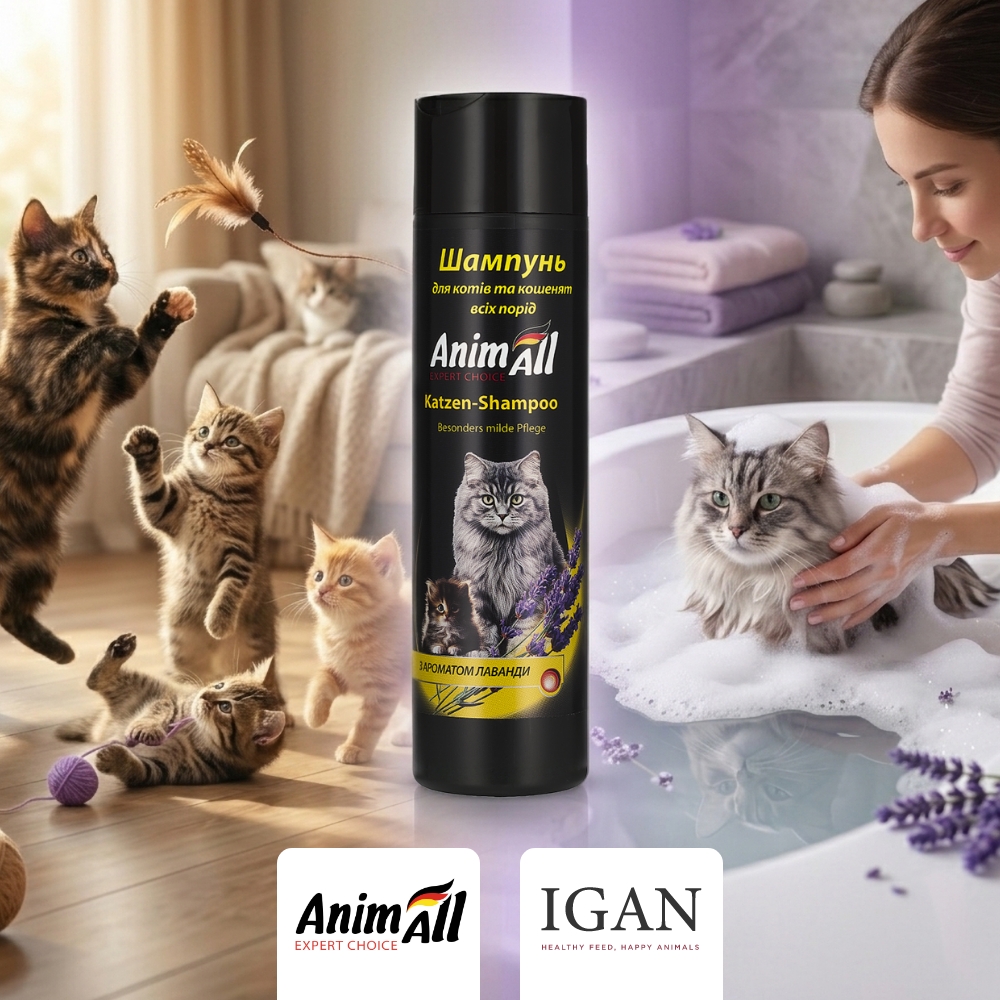 Șampon AnimAll pentru pisici și pisoiași cu aromă de lavandă – 250 ml